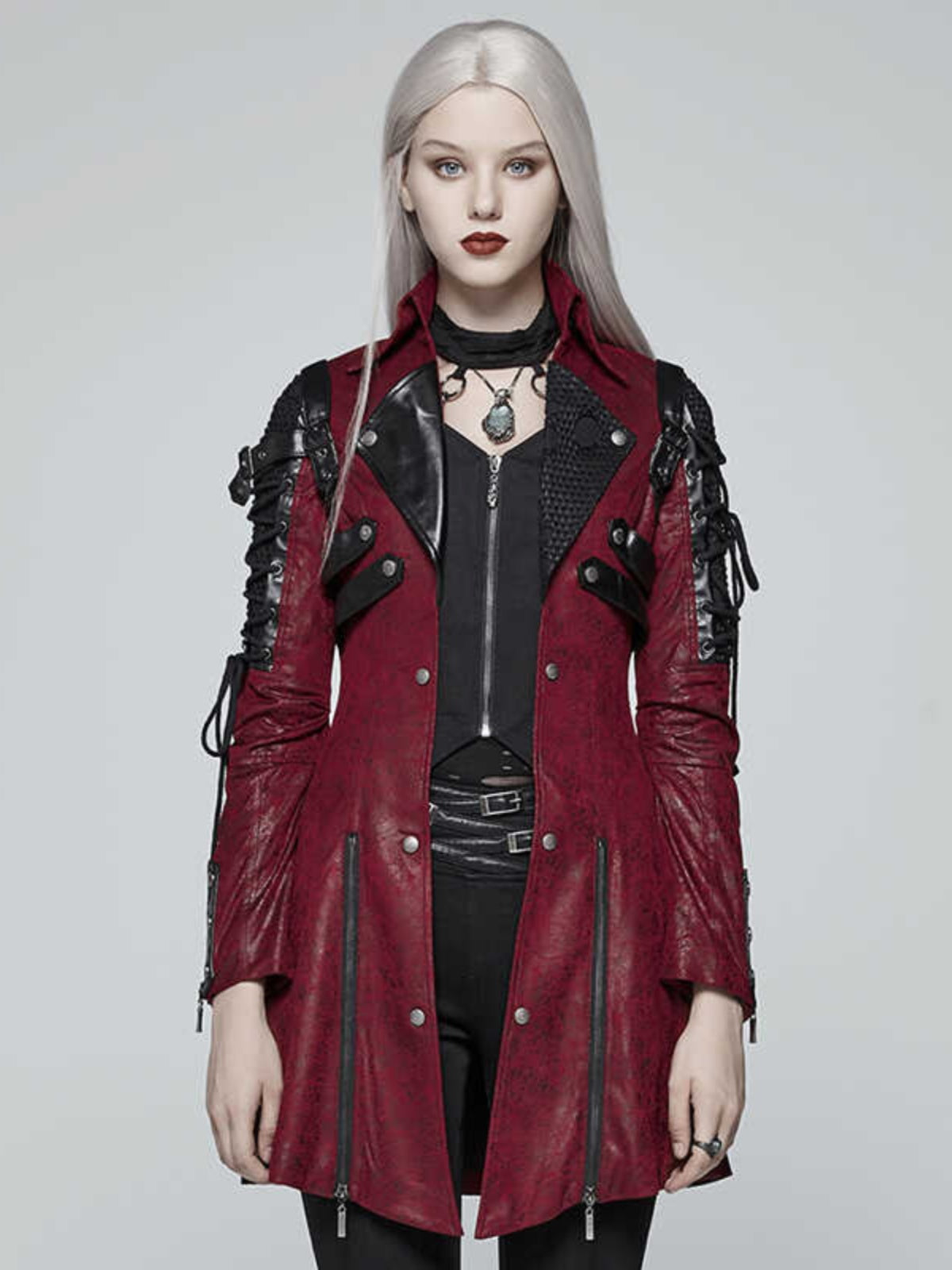 Cyber Gothic Leather Coat
