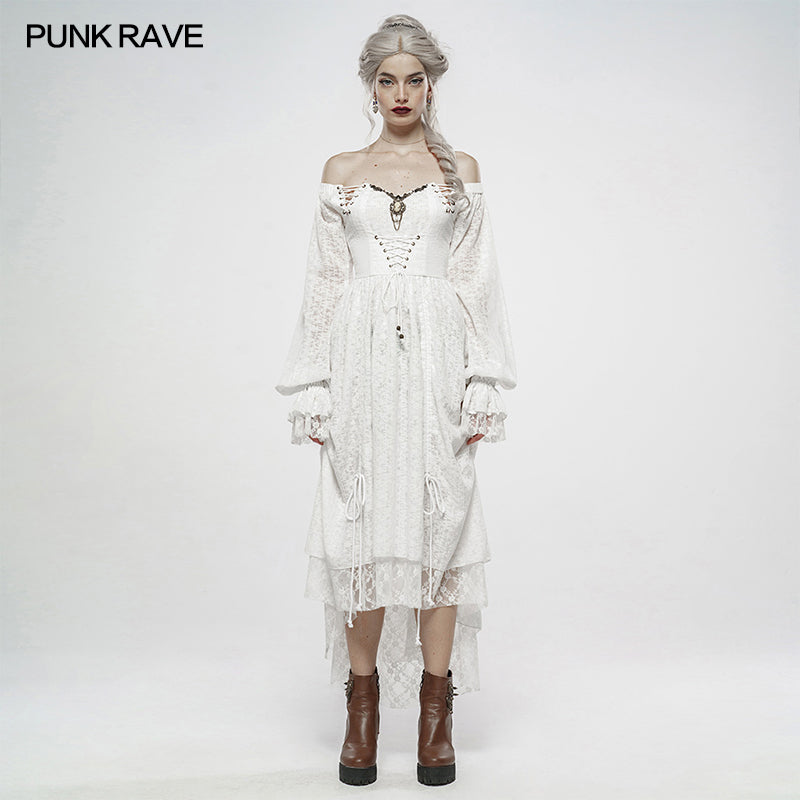 Off-Shoulder Lace Strap Dress