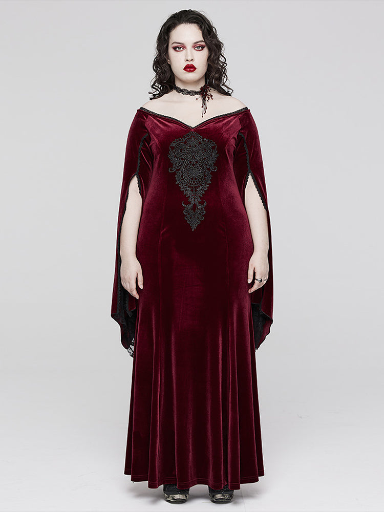 Velvet V-Neck Palace Maxi Dress