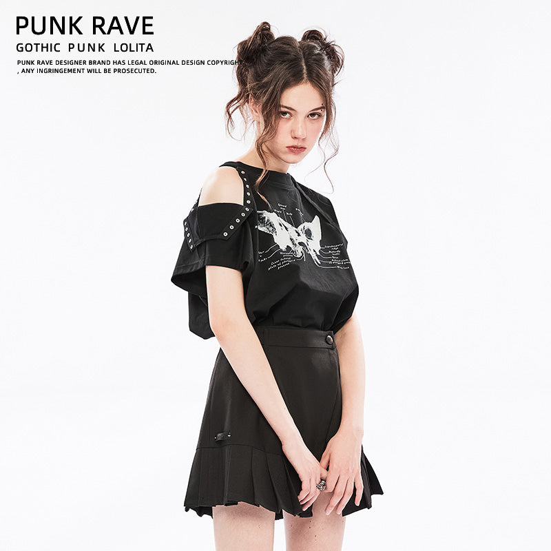 Cotton Off-Shoulder Rock Tee