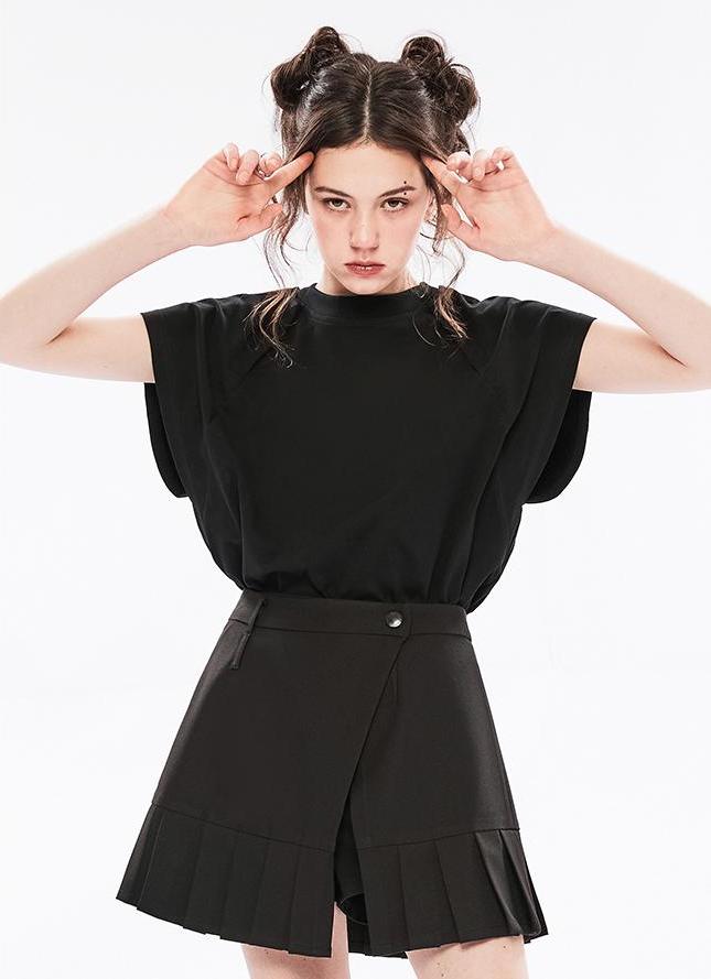 Punk Off-Shoulder Dual-Wear Tee