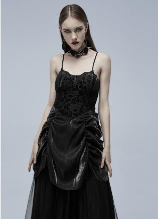 Gothic Velvet Gown with Straps
