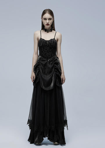 Gothic Velvet Gown with Straps