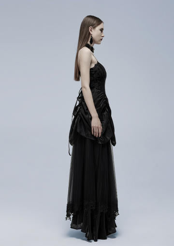 Gothic Velvet Gown with Straps