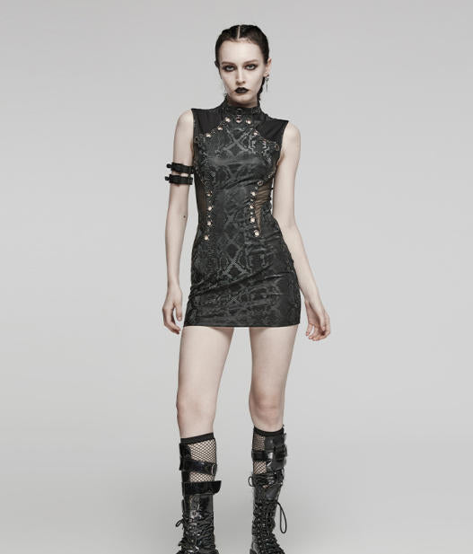 Gothic Cutout Sleeveless Bodycon Dress