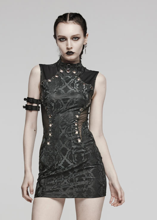 Gothic Cutout Sleeveless Bodycon Dress