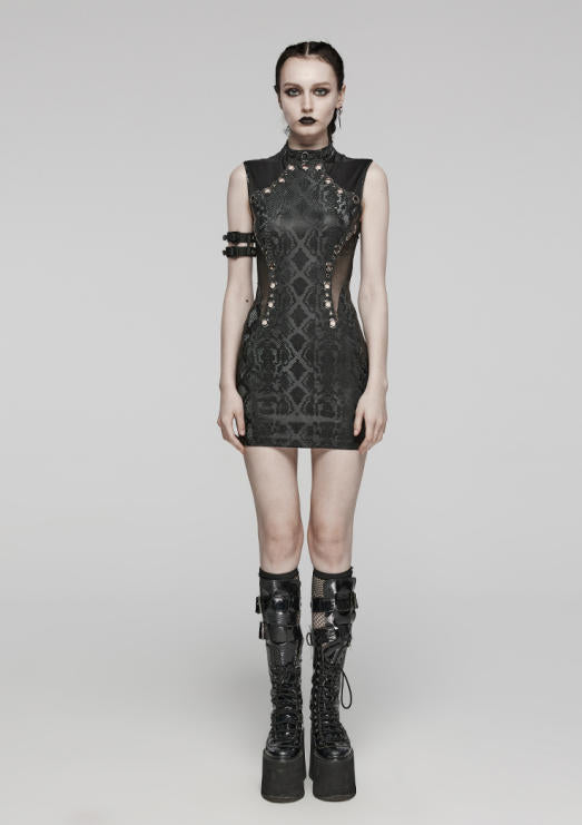 Gothic Cutout Sleeveless Bodycon Dress