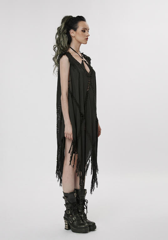 Witch Knit Mesh Maxi Dress