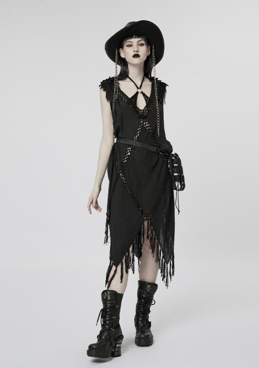 Witch Knit Mesh Maxi Dress