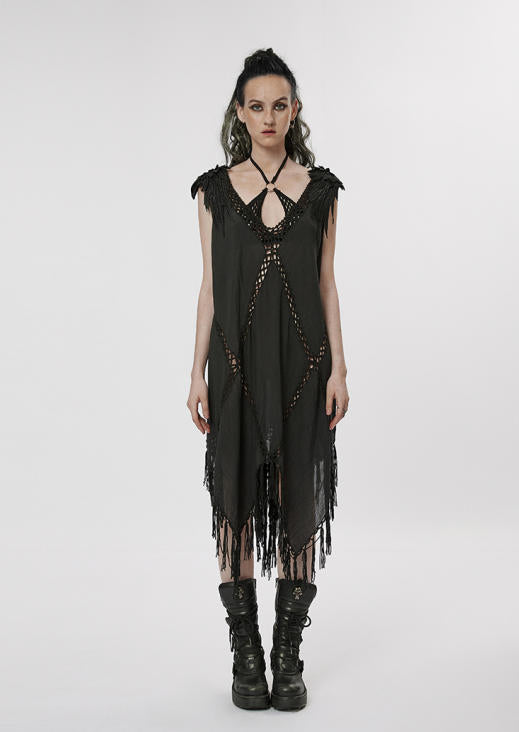 Witch Knit Mesh Maxi Dress