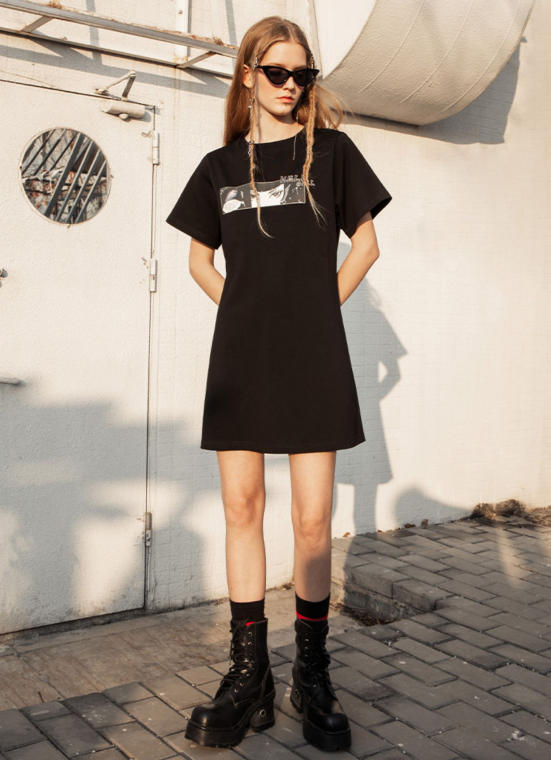 Dark Punk T-Shirt Mini Dress
