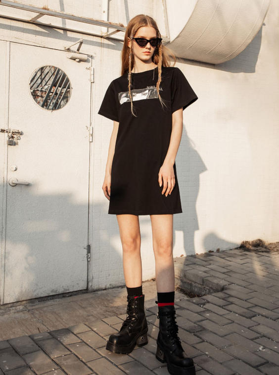 Dark Punk T-Shirt Mini Dress