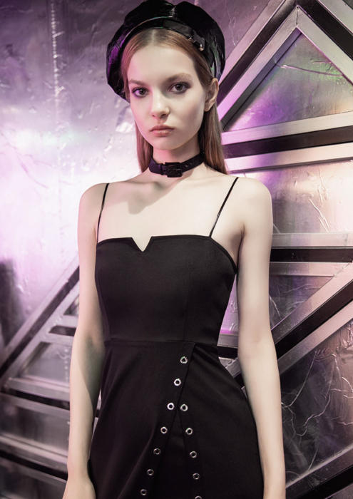 Split-Slit Long Camisole Dress