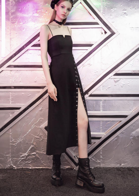 Split-Slit Long Camisole Dress